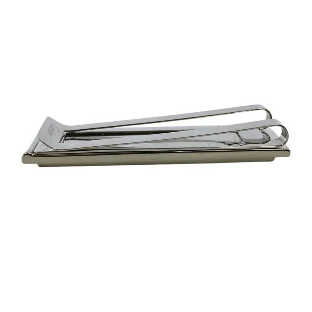 Cartier C De Decor Money Clip Accessory Logo Pattern Metal Silver
